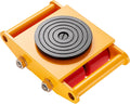 6-Ton Machinery Skate Dolly, 13,200 lb Capacity, Heavy-Duty Carbon Steel Mover with 4 PU Wheels, 360° Swivel &