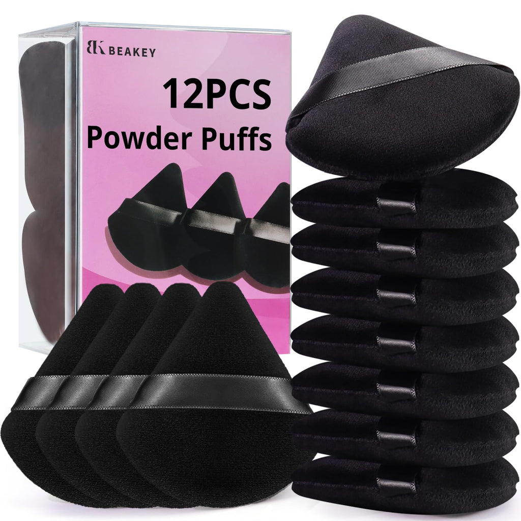 Powder Puff, 12pcs Face Triangle Powder Puffs for Loose & Foundation