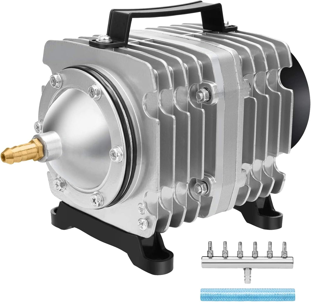 Aquarium Air Pump Commercial Air Pump with Aluminum Housing, 600/1000/1200/1750GPH Fish Tank Bubbler Pond Aerator for