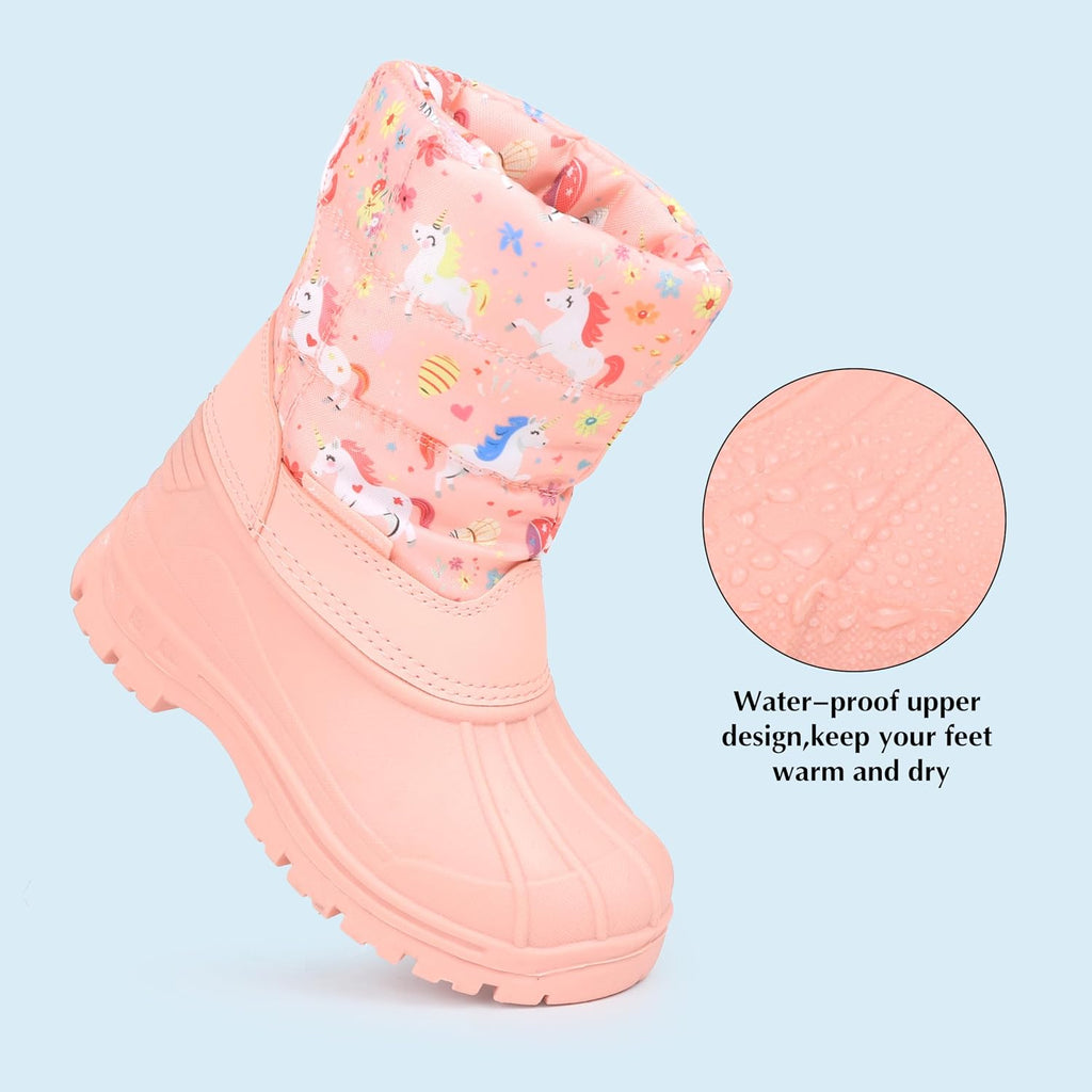 Boys Girls Snow Boots Winter Waterproof Resistant Cold Weather Outdoor Shoes (Toddler/Little Kid)