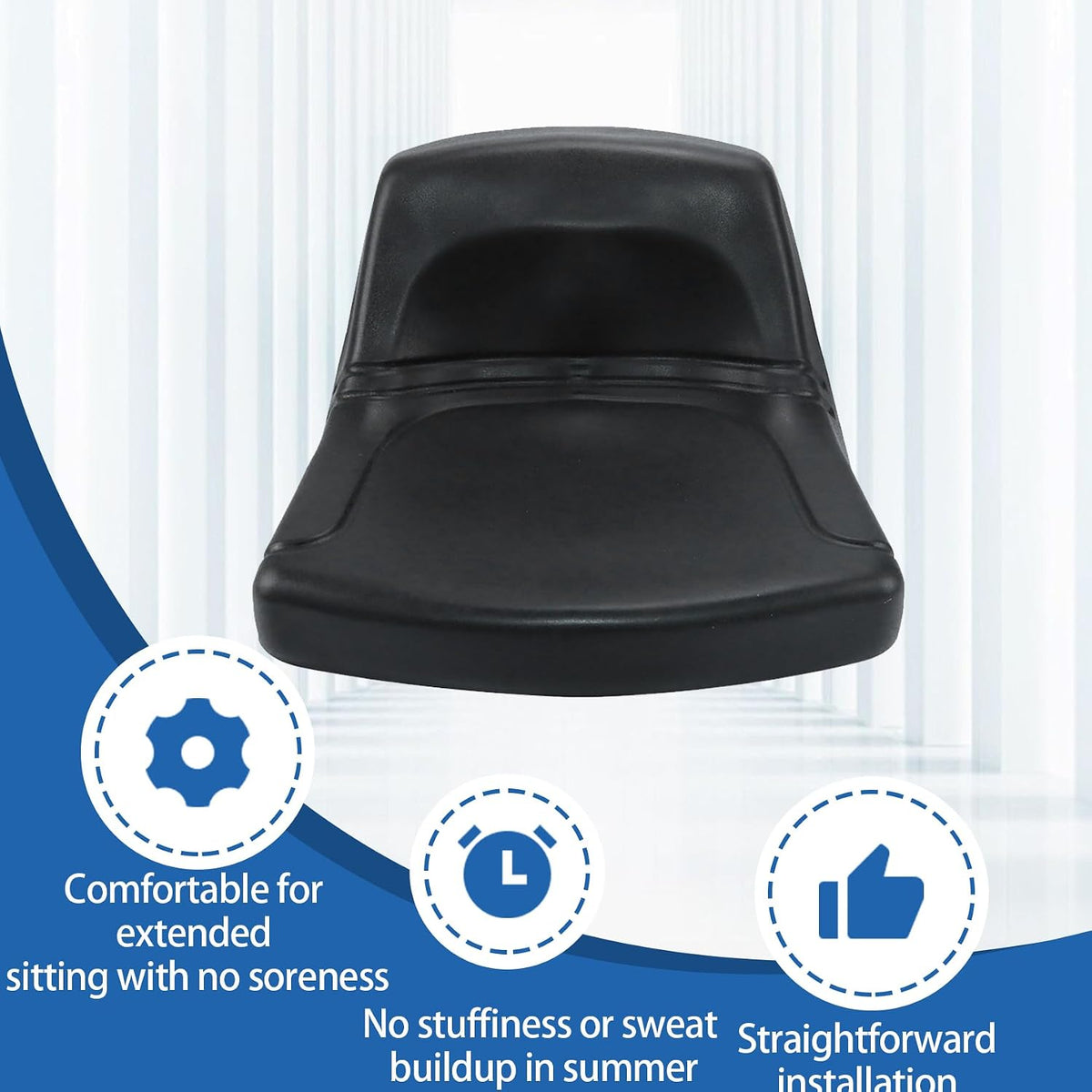 High Back Lawn Mower Seat Black Replacement for John Deere Engine