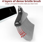 Broom with Dustpan Combo Set 54” Long Handle Household Dust Pan for Home Office Kitchen Cleaning （Black & Grey）