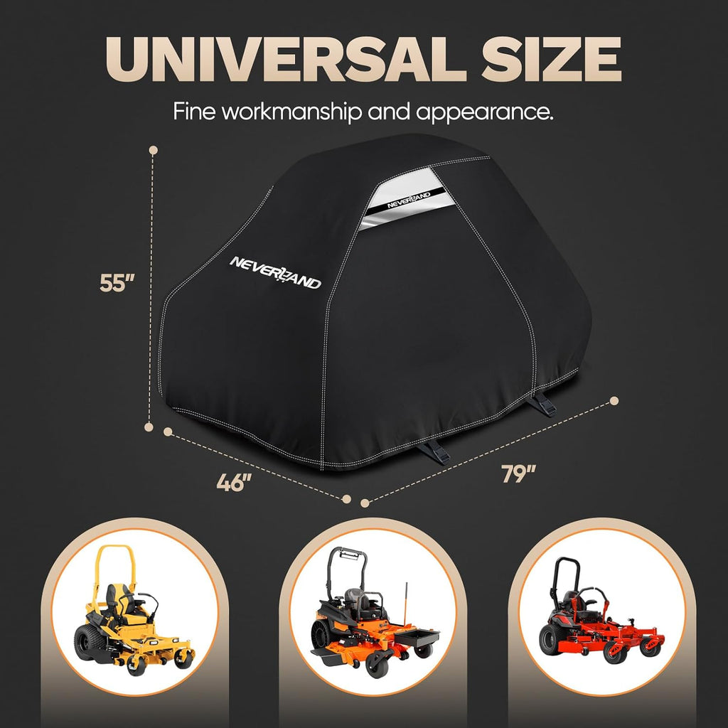 Zero Turn Mower Cover Waterproof 420D Fit Lawn Tractor up to 60" | Anti-UV Lawn Mower Cover with Dual Air Vents