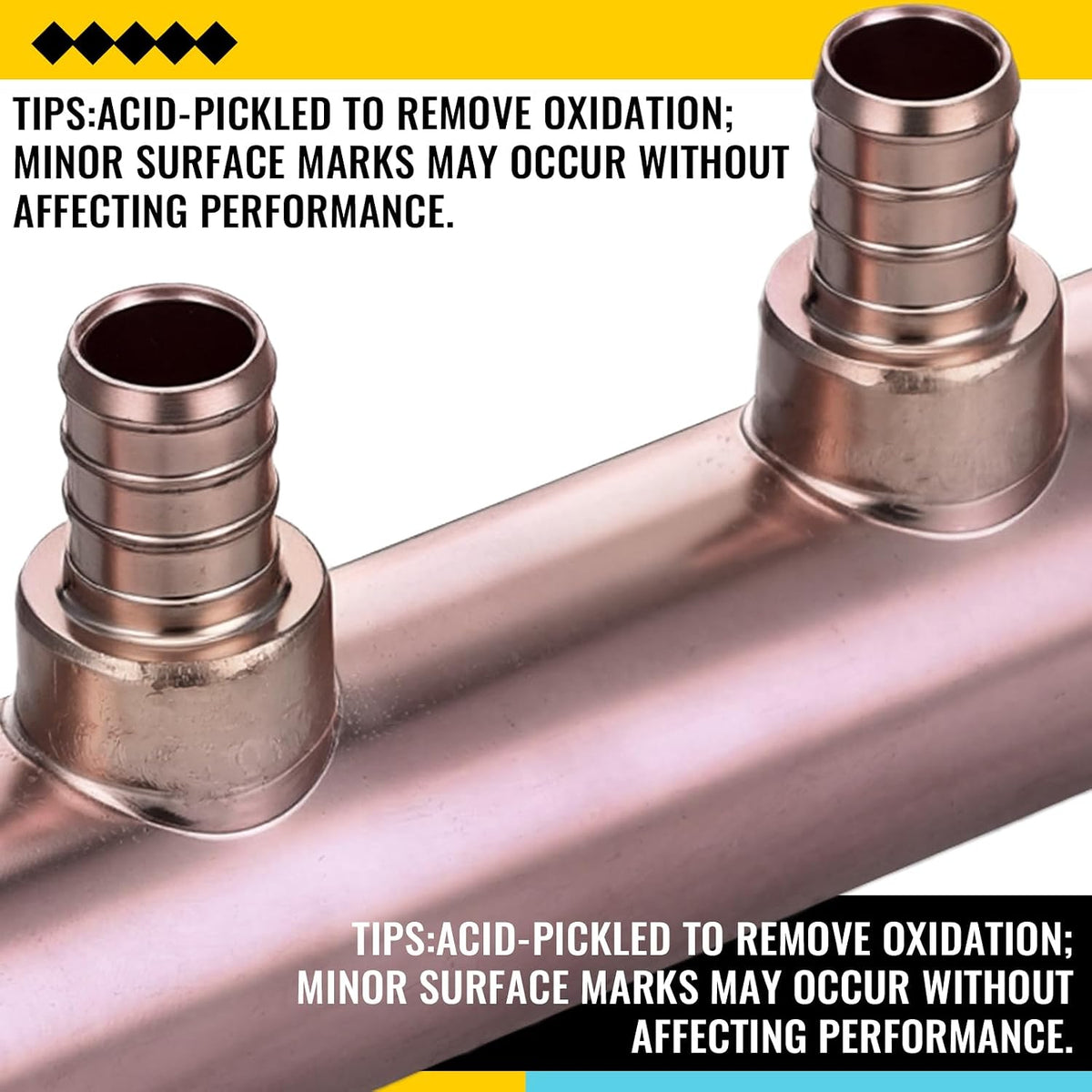 Zonon 2 Pack 3 Port Open Crimp Lf Pure Copper Pex Manifold Tee