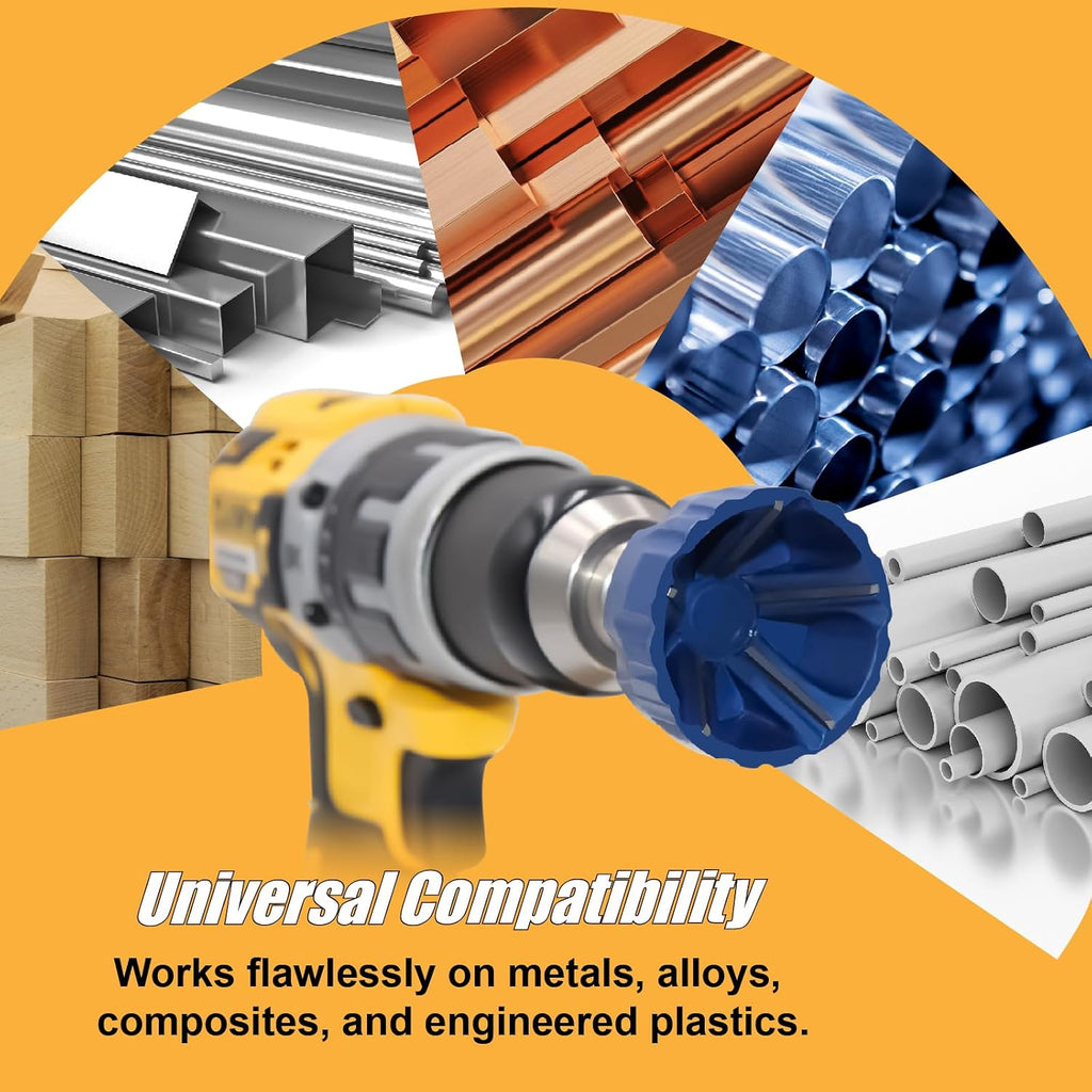 Deburring External Chamfer Tool Set, Tungsten Carbide Chamfering Drill Bit, Deburring Drill Bit, Remove Burr Tools for Fit 1/8"- 1-3/8"(3mm-35mm)
