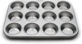 Muffin and Cupcake Pan, 12 Standard Cup Stainless Steel Muffin Pan