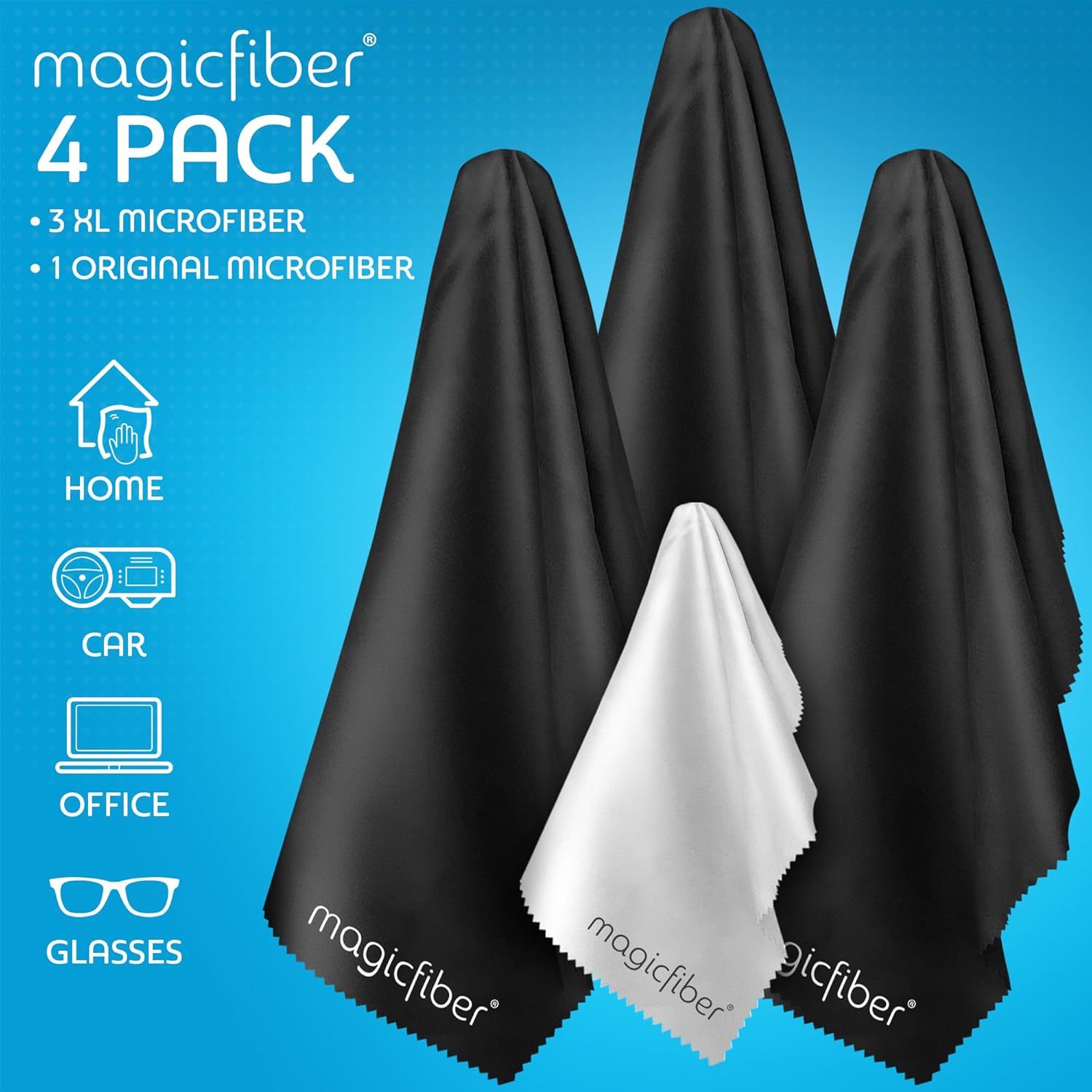 Extra Large Microfiber Cleaning Cloth - Premium Cloth for TV Screens, Windows, Mirrors, Glasses, Lenses, VR