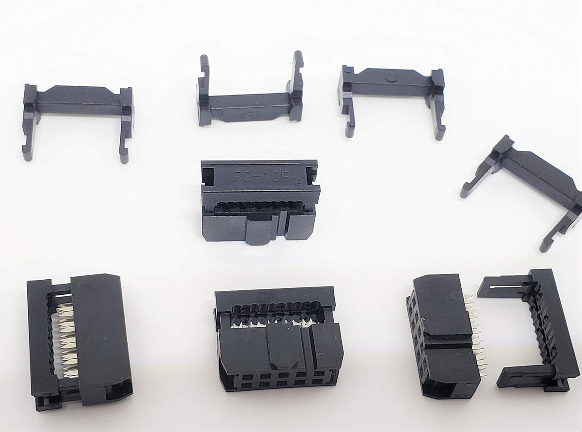 PC Accessories - Connectors Pro 50-Pack 2X5 10P 2.54mm Dual Rows IDC Sockets for Flat Ribbon Cable, 10 Pins FC Female Connector