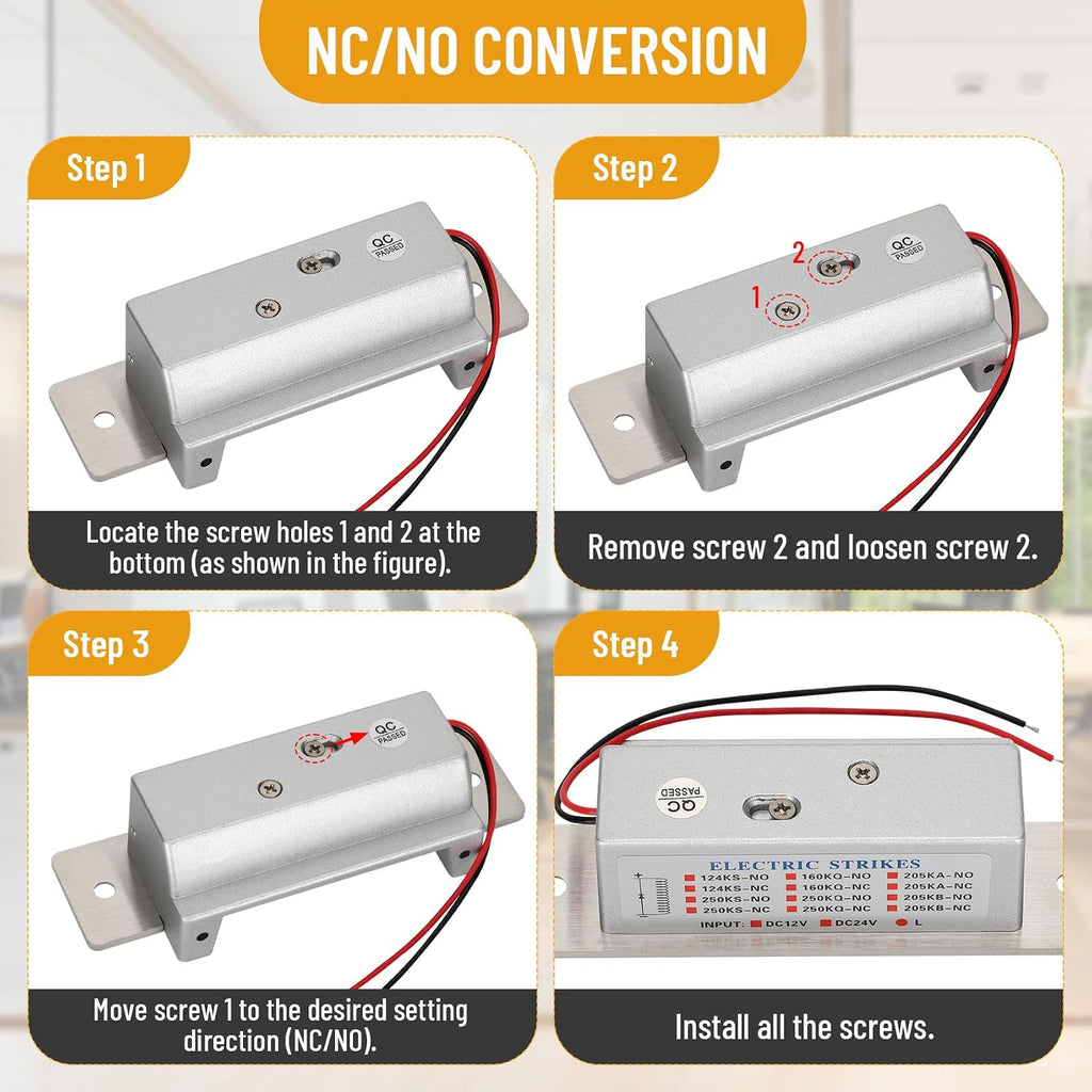 2026 Upgraded Electric Door Strike Lock ANSI Standard Fail-Secure/Fail-Safe Door Strike Lock for Access Control