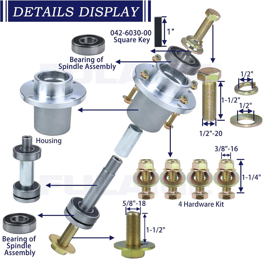 037-2000-00 Spindle Assembly for Bad Boy MZ Magnum 54 Inch Spindle | for Bad Boy ZT Avenger 54" Deck Mower Replaces