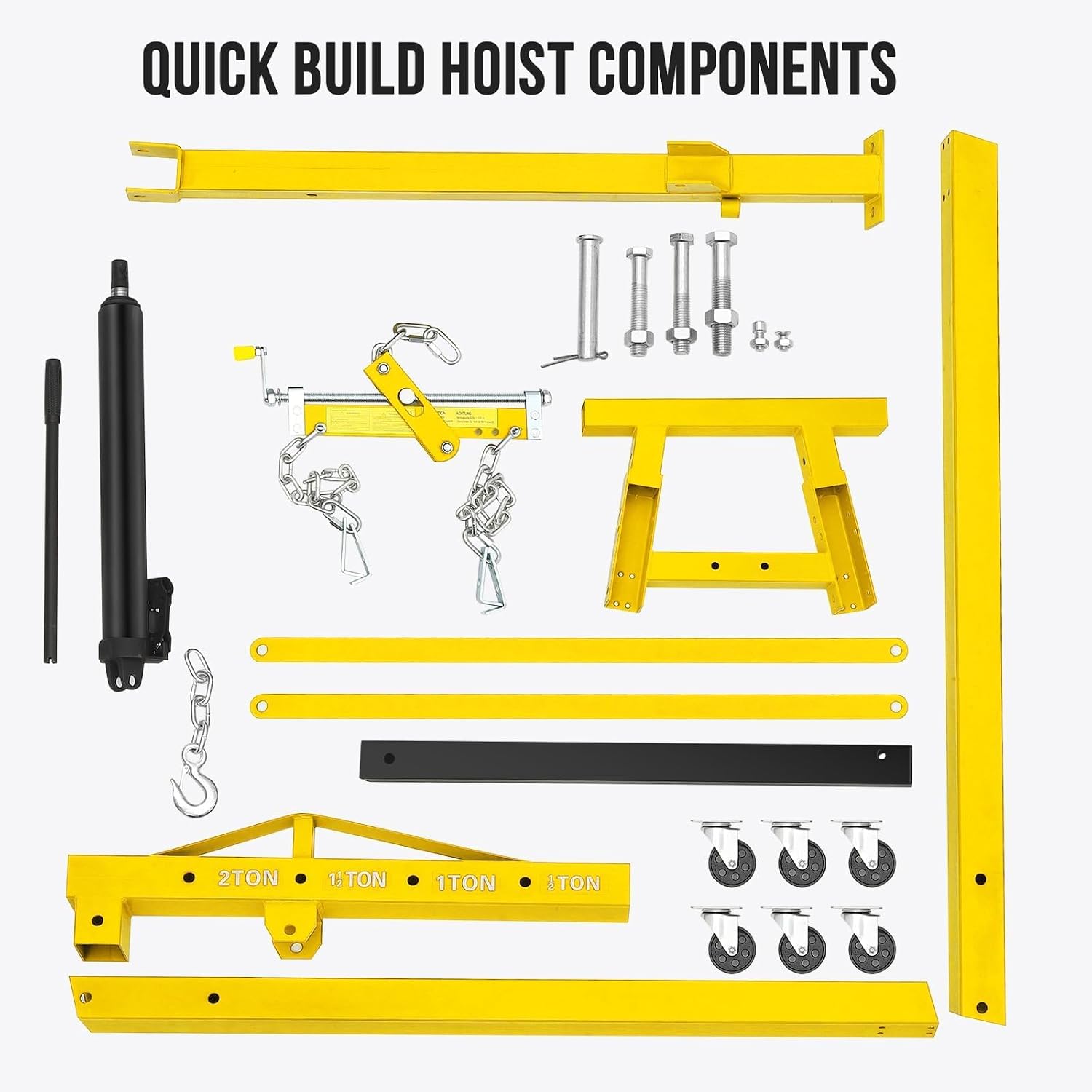 2-Ton Folding Engine Hoist with Leveler, 4400 Lbs Capacity