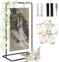 Wedding Welcome Sign Stand - Welcome to our Wedding Sign Holder, Black Easel Stand for Sign Poster With 39 Premium