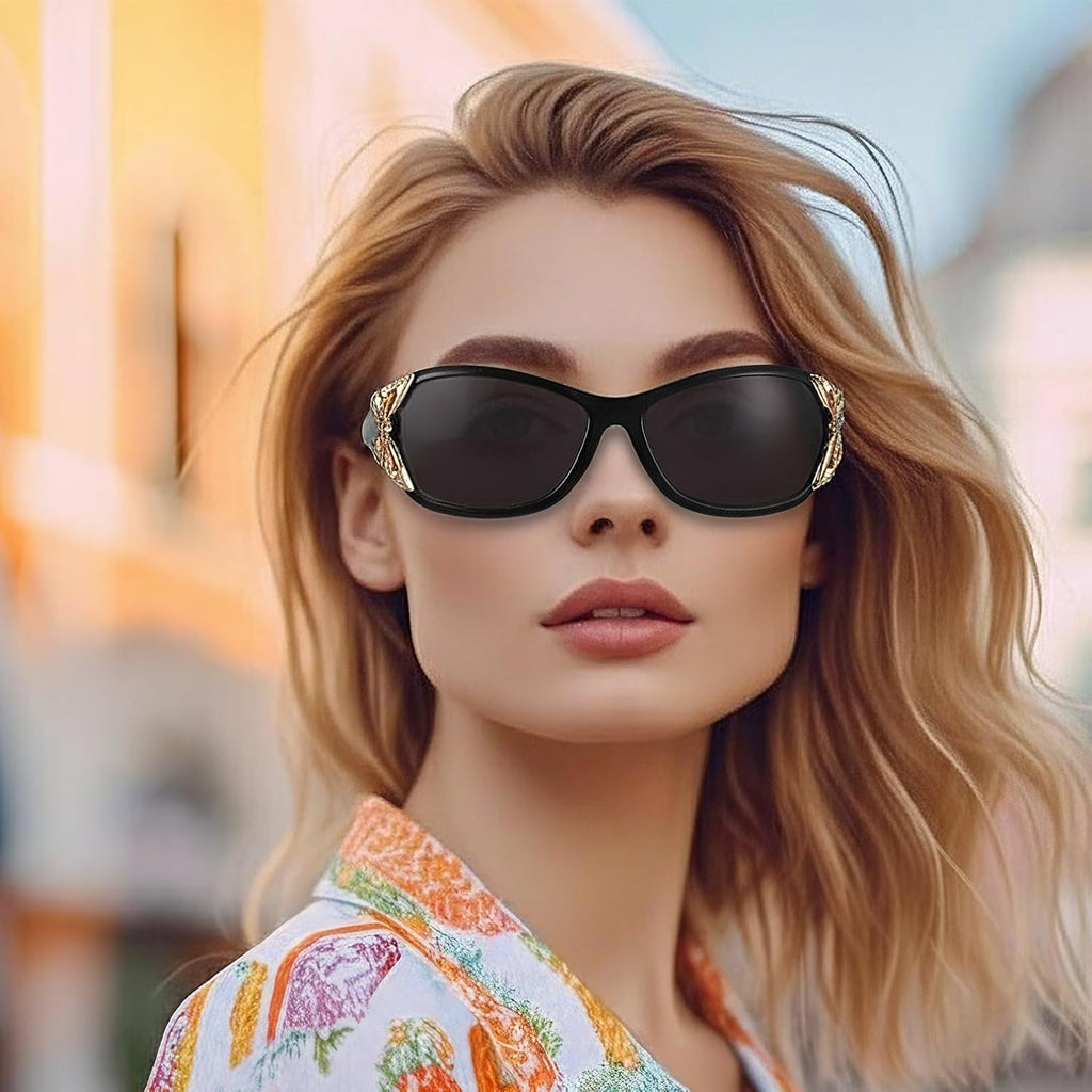 3 Pairs Y2K Sunglasses for Women, Fashion Wrap Around Butterfly Design Sun Glasses with UV400 Protection