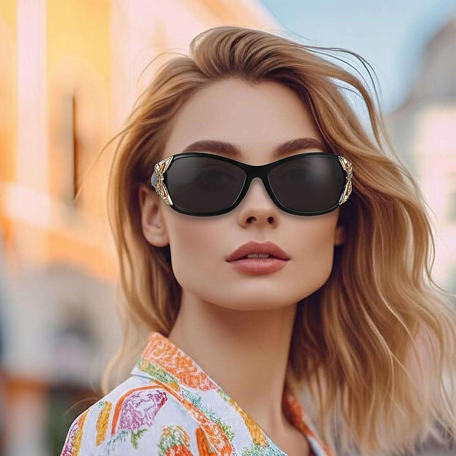 3 Pairs Y2K Sunglasses for Women, Fashion Wrap Around Butterfly Design Sun Glasses with UV400 Protection