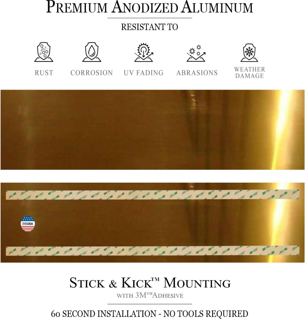 Premium Door Kick Plate – Kwik Plate Mounting – No Drill Protective Door Plate for Interior & Exterior Doors - Made