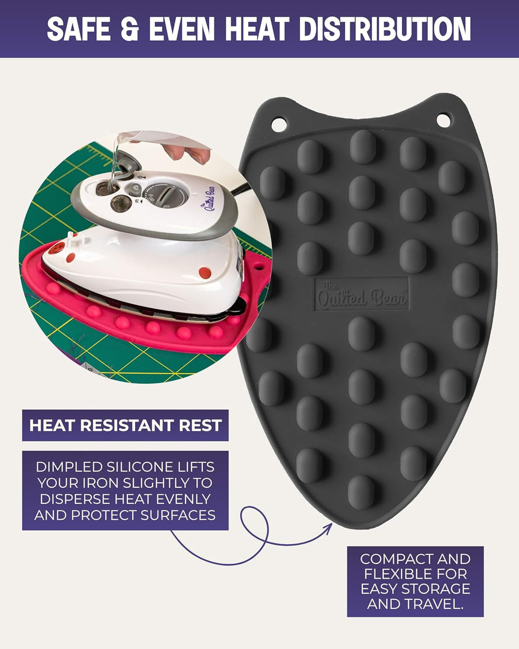 Mini Iron, Rest & Ironing Mat - Lightweight Mini Steam Iron with Hard Shell Travel Case, Rest & Ironing Mat - Travel