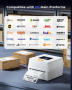 Thermal Label Printer with Touchable Screen, 4x6 Bluetooth Shipping Label Printer with Built-in Label Holder, D420D