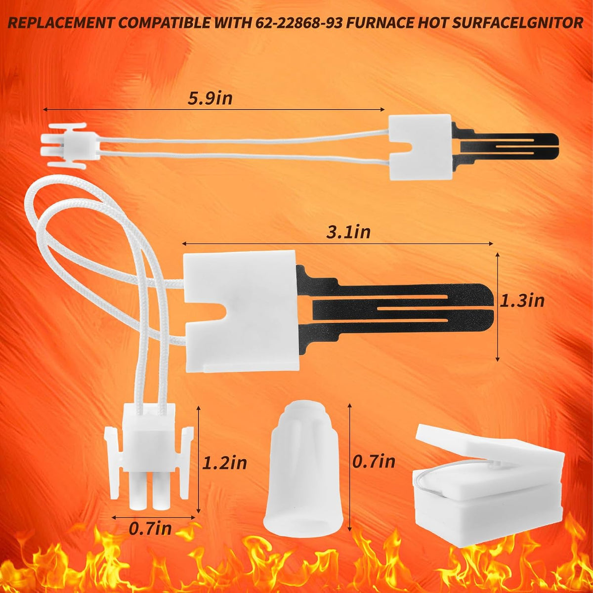 Copkim Furnace Hot Surface Ignitor Replacement Furnace Electrode Flame Sensor Limit Switch L350 Compatible with Rheem Ruud Weatherking 62-22868-93 62-22441-01 62-22548-01 62-23543-01 47-22861-01