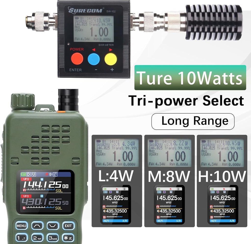 Radio Ham Radio Handheld AR-152 PRO 10W Rechargeable Walkie Talkies Long Range AR-5RM Two Way Radio NOAA Weather