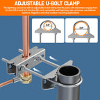 Lightning Rod, Copper Lightning Rod Protection System with Mount Bracket for Eave/Tower/Pole/Sloping Roof (Pole Mount Kit)