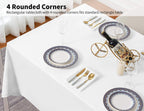 90x132 Inch White Tablecloth for 6-8 Foot Rectangle Tables