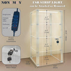 Acrylic Display case with Lock,4 Tier Lockable Security Display Case, Dustproof Protection Countertop Organizer Box