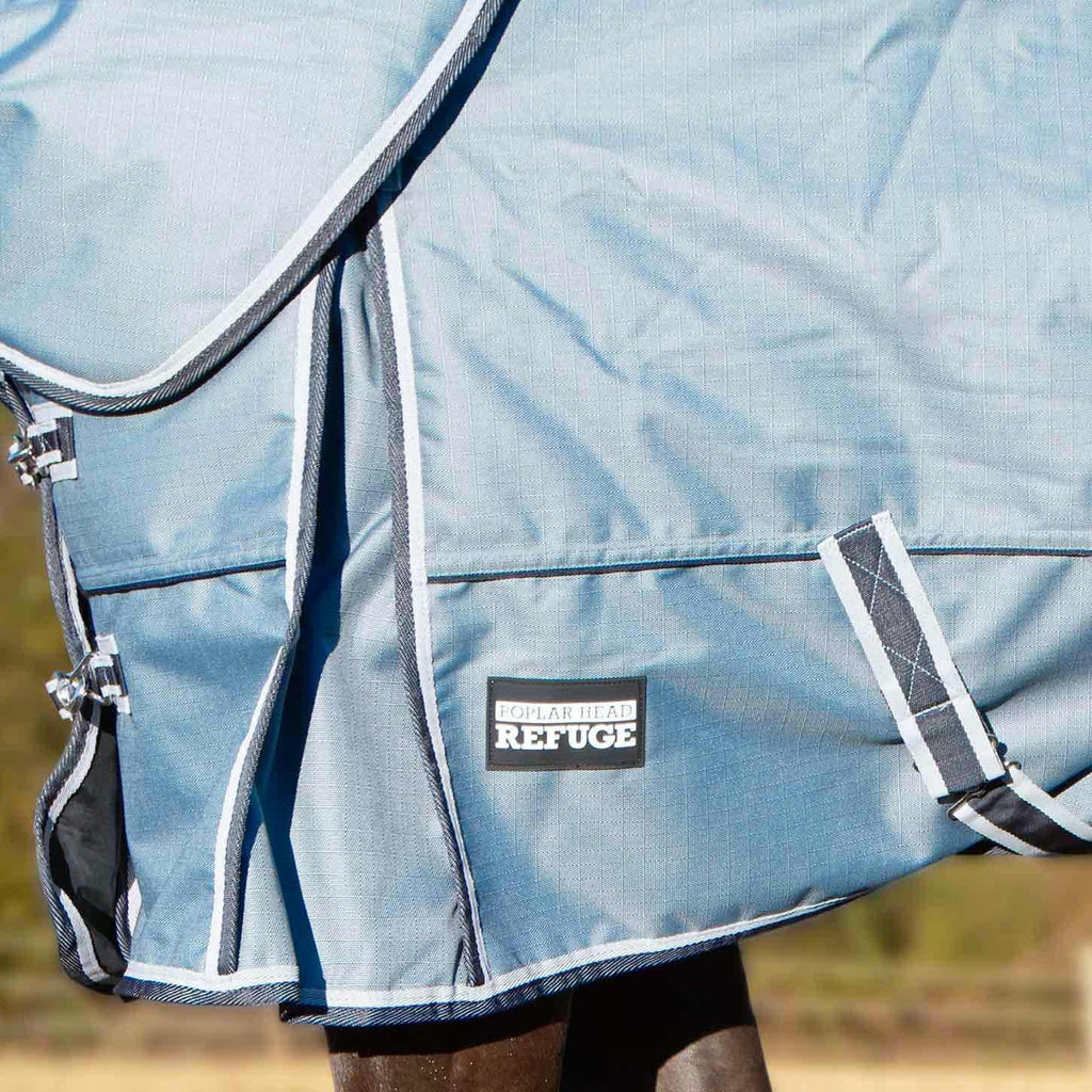 Poplar Head Refuge 1200D Waterproof Horse Turnout Blanket, Detachable Neck, 360g Insulation, Winter Stable Sheet