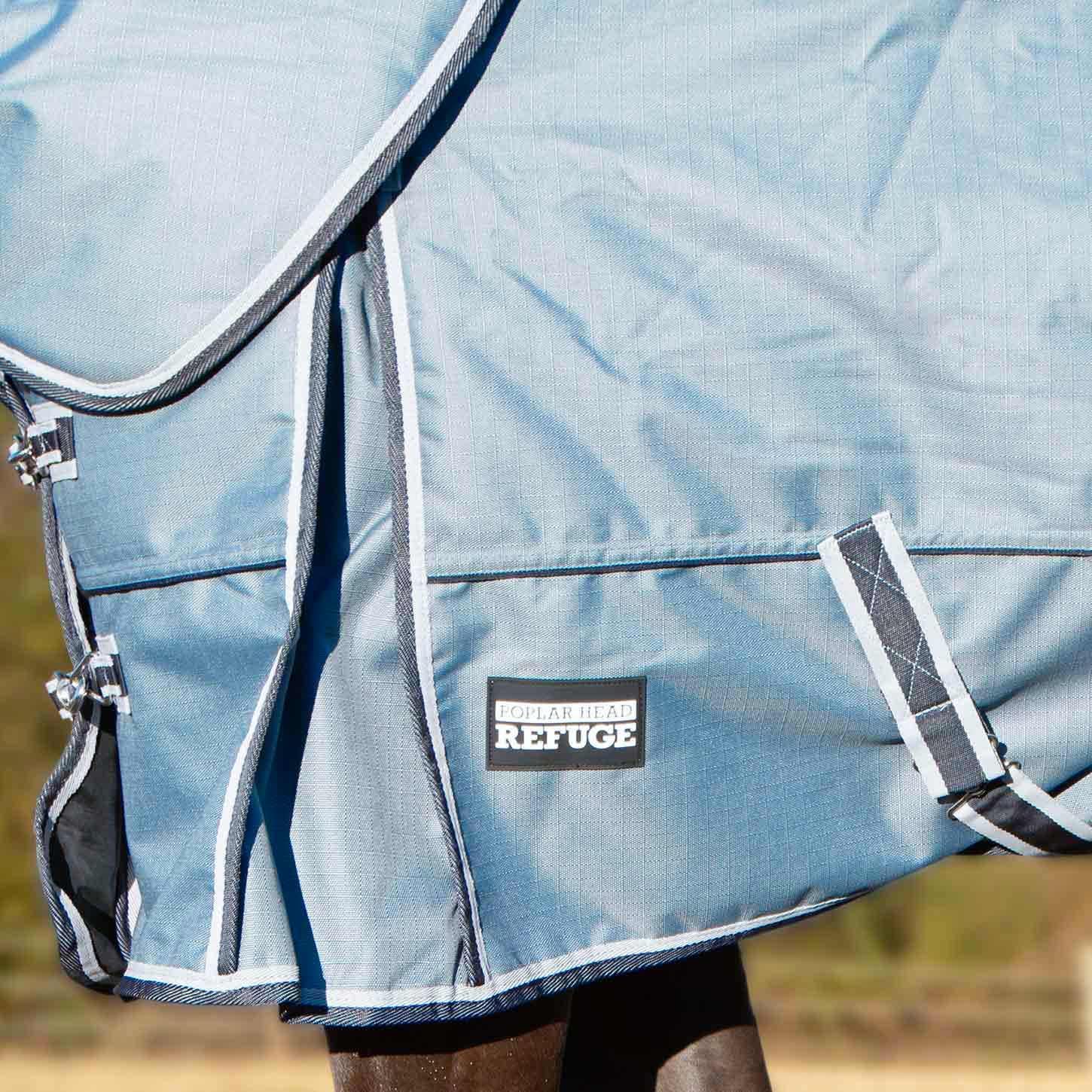 Poplar Head Refuge 1200D Waterproof Horse Turnout Blanket, Detachable Neck, 360g Insulation, Winter Stable Sheet
