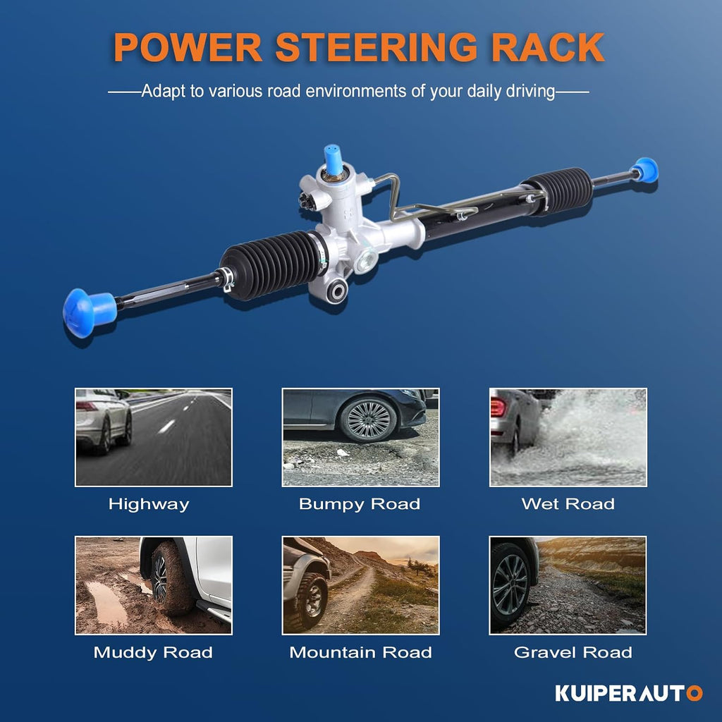 KUIPERAUTO Complete Power Steering Rack and Pinion Assembly Compatible for 2001-2003 Toyota Rav4 Replacement 44200-42120 4550349055 26-2612