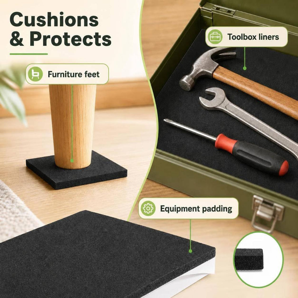 Sponge Neoprene Foam Sheet with Adhesive 1/4''T x 12''W x 59''L