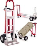 4-in-1 Folding Hand Truck, 770LBS Capacity Aluminum Alloy Dolly Cart with 4 Wheels, Convertible Dolly Portable Hand