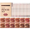 12 Colors Matte Lip Liner Set, High Pigmented Lip Liner Pencil, Creamy Lipstick Long Lasting Waterproof Non-Smudging
