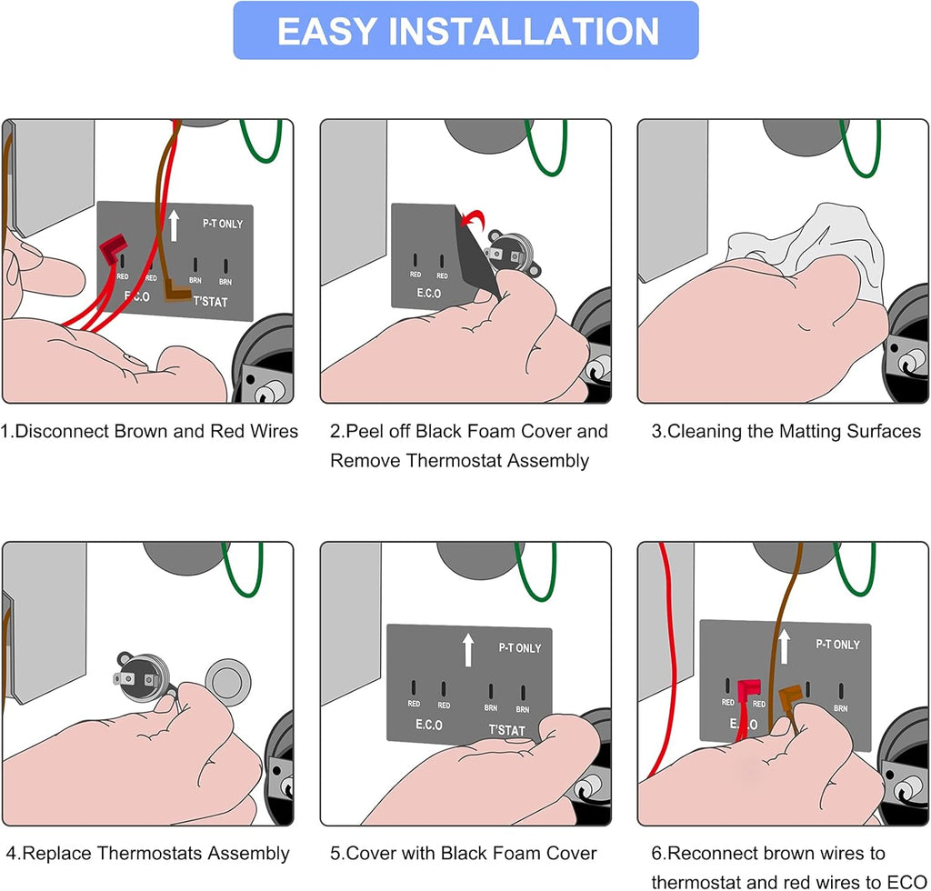 RV Water Heater ECO and T-STAT Kit Compatible with Atwood 91447, 1 Set