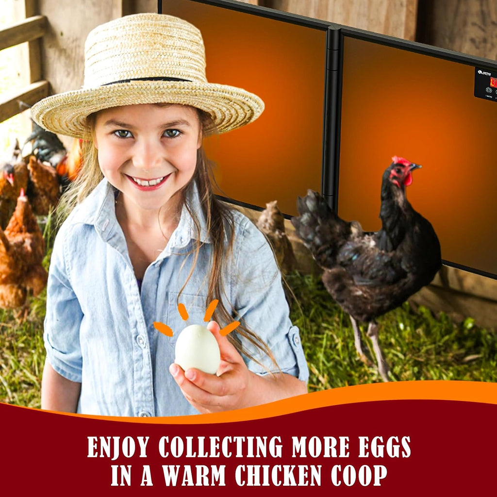 Chicken Coop Heater for Winter with Remote APP Control, 30''x12'' Large Foldable Chicken Heaters Warmer Inside Coop