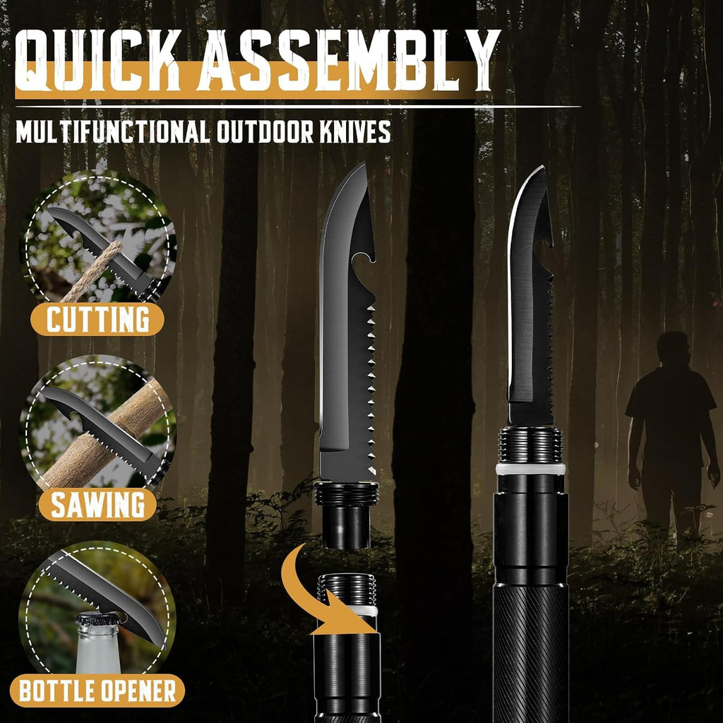 Multitool Camping Hatchet Tactical Axe with Hammer | Detachable High Carbon Steel Survival Hatchet Axe for Bushcraft