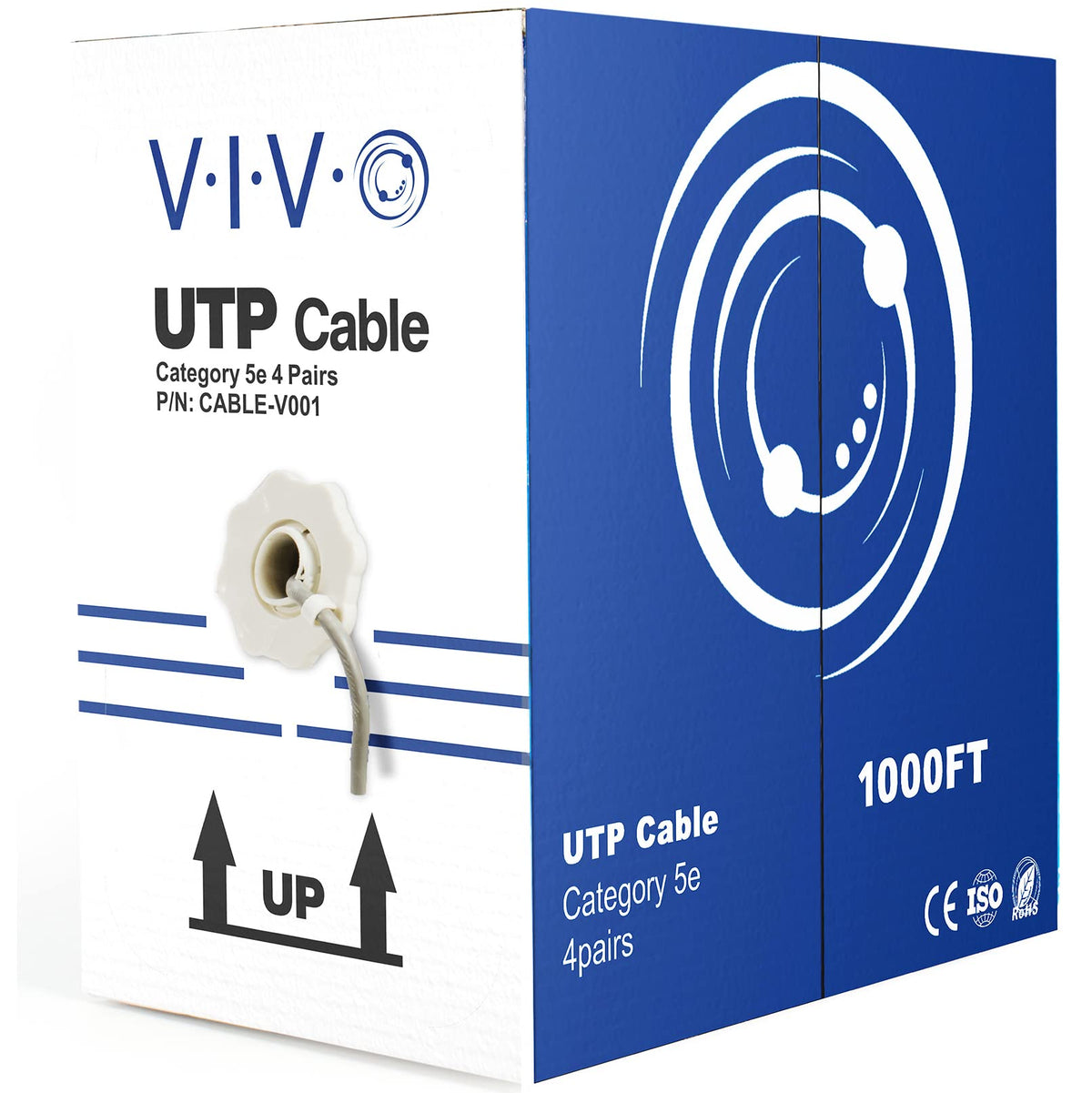 VIVO 1,000ft Bulk Cat5e Ethernet Cable Wire, Gray