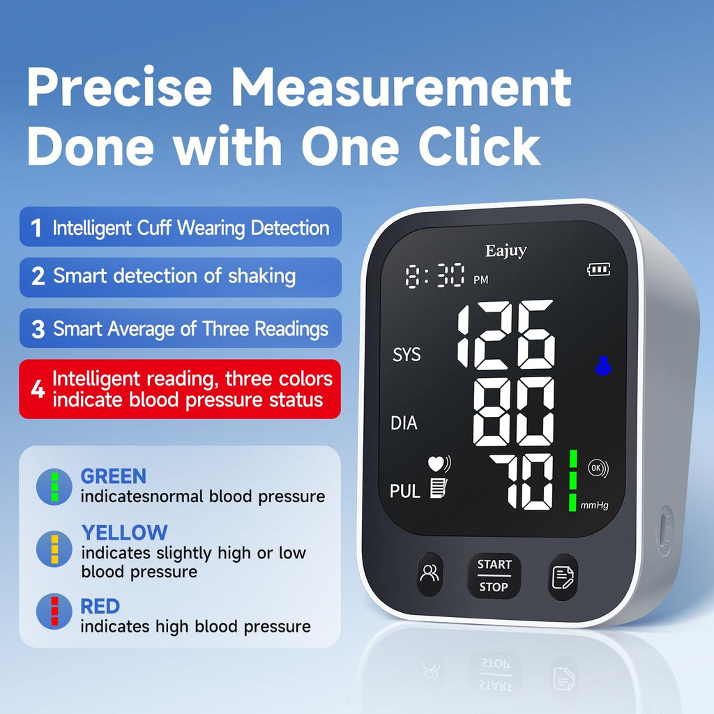 Blood Pressure Monitor【2026 New Upgrade】 Accurate Upper Arm Blood Pressure Cuff for Home Use,Automatic Digital BP