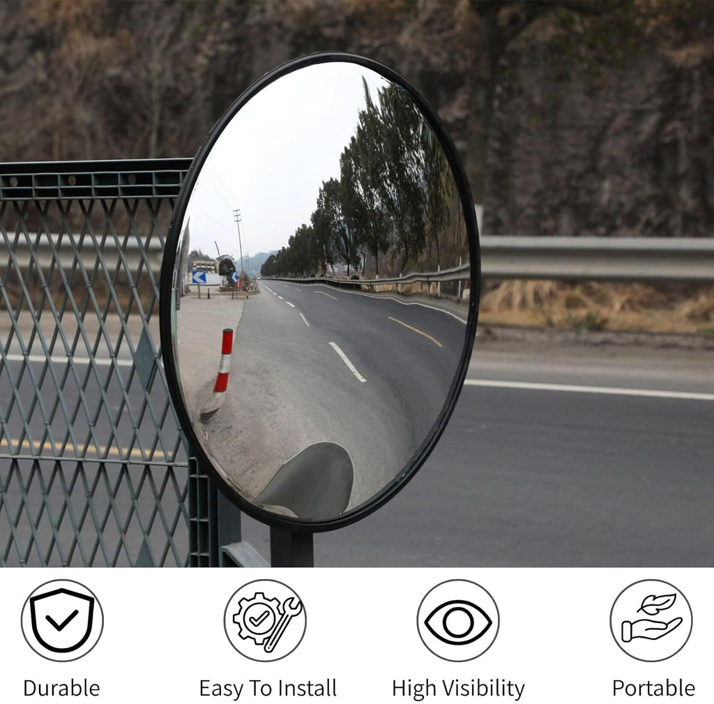 Wall Mounted Convex Mirror Wide Angle - Safety Blind Spot Mirror for Garage Driveway Warehouse Parking Lot, Traffic
