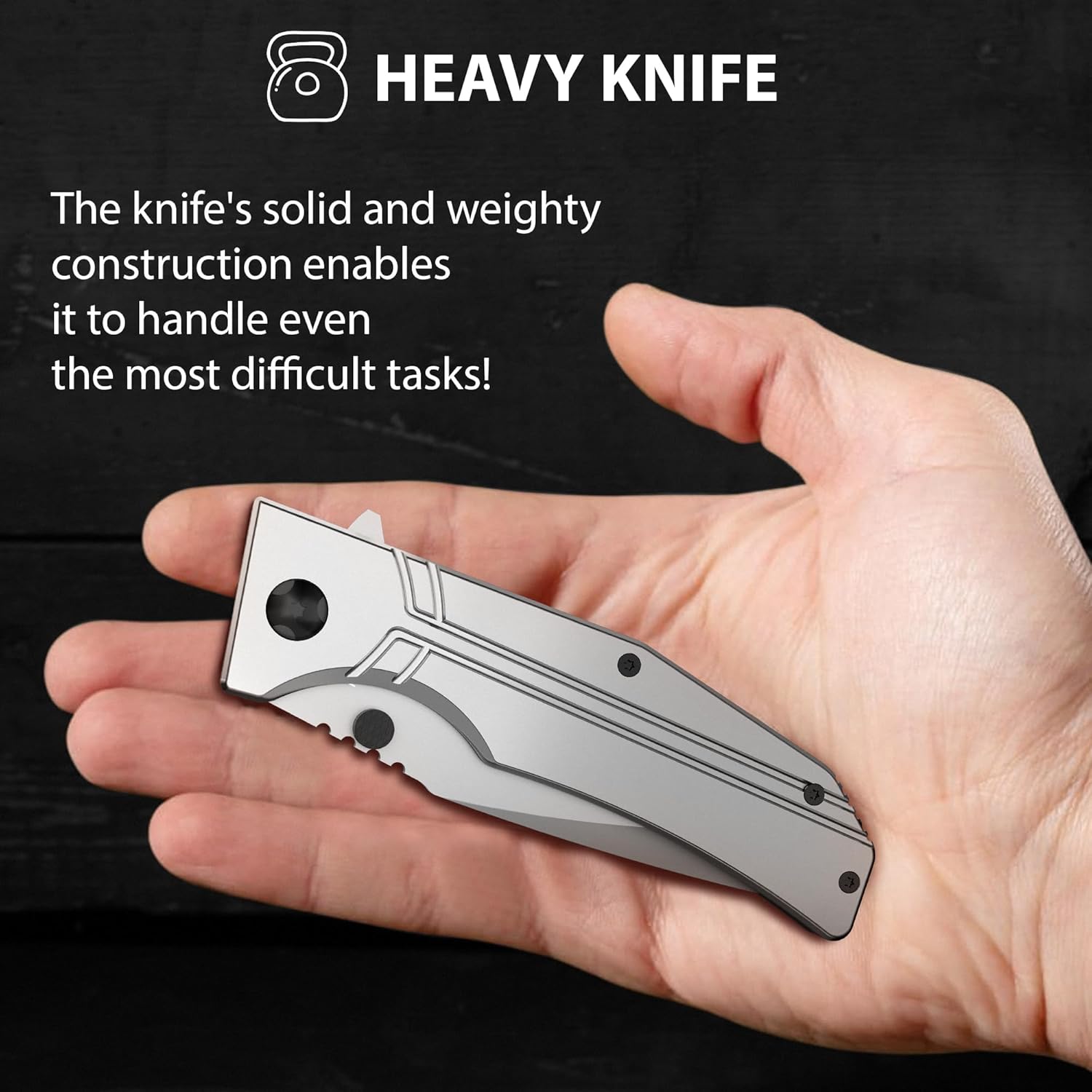 Pocket Knife for Men, Women - 3.54” Sharp Blade, Birthday Gifts Idea | Aluminum Handle, Liner Lock, Pocket Clip, 440C