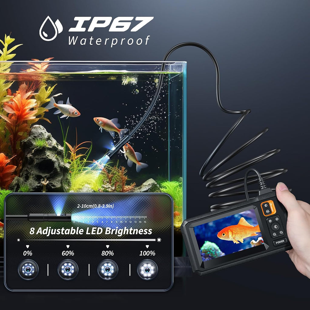 Endoscope Camera with Light, 1920P HD Borescope Tools, Dual Lens(16.5FT)