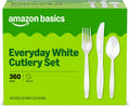 Disposable Everyday White Assorted Cutlery Set, 360 Count, Large Combo Pack, Forks, Spoons, and Knives