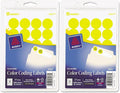 Printable Self-Adhesive Removable Color-Coding Labels, 0.75" dia, Yellow, 24/Sheet, 42 Sheets/Pack, (5462), Sold as 2