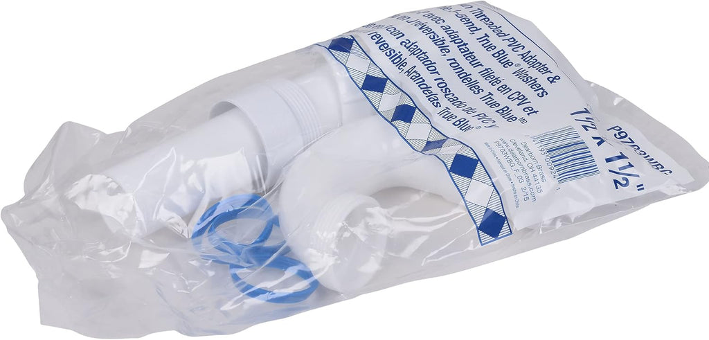 Dearborn P9703WBG 1-1/2" P-Trap with Threaded PVC Adapter, and Reversible J-Bend, Bagged w/ True Blue Washer