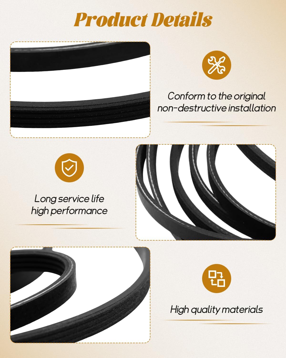 Dryer Drum Drive Belt Fit for GE GTD45GASJ2WS GTDP180GD0WW GTDX200EM1WW GTD75GCSL0WS GTDP300EM1WS DBVH520EJ2WW GTDP220EF3WW GTD75ECPL1DG DPSR610EG7WT DRSR495EG6WW Etc