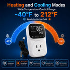Lysvirath Smart WiFi Temperature Controller Outlet 15A/1800W Thermostat