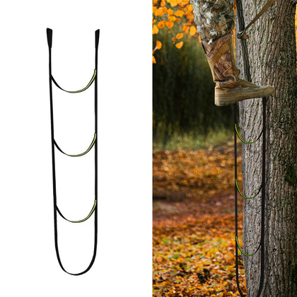 3 Step Climbing Stick Aider for Hunting - Heavy Duty 600Lbs Strength Climbing Steps - Webbing Rope Ladder for Outdoor