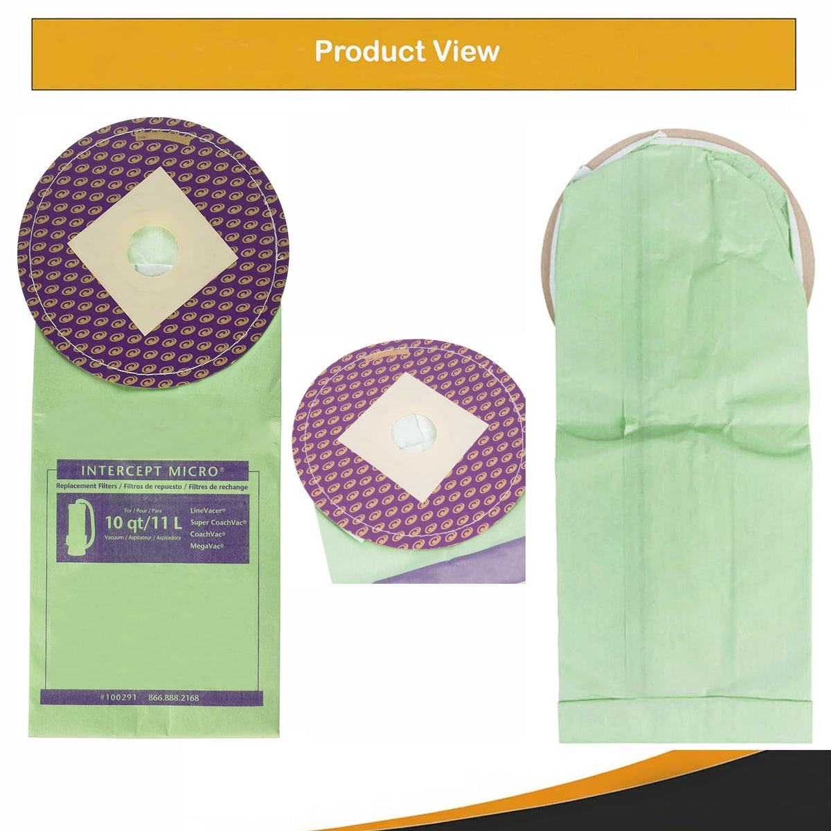 Replacement for ProTeam 100291 Intercept Micro Filter Bag, Closed Collar, Fits 10 Qt. Backpacks (20 pk.)