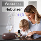 ArOmis Premium Glass Essential Oils Nebulizer - Waterless Diffuser for Aromatherapy - Handmade Oil Diffuser, Wooden