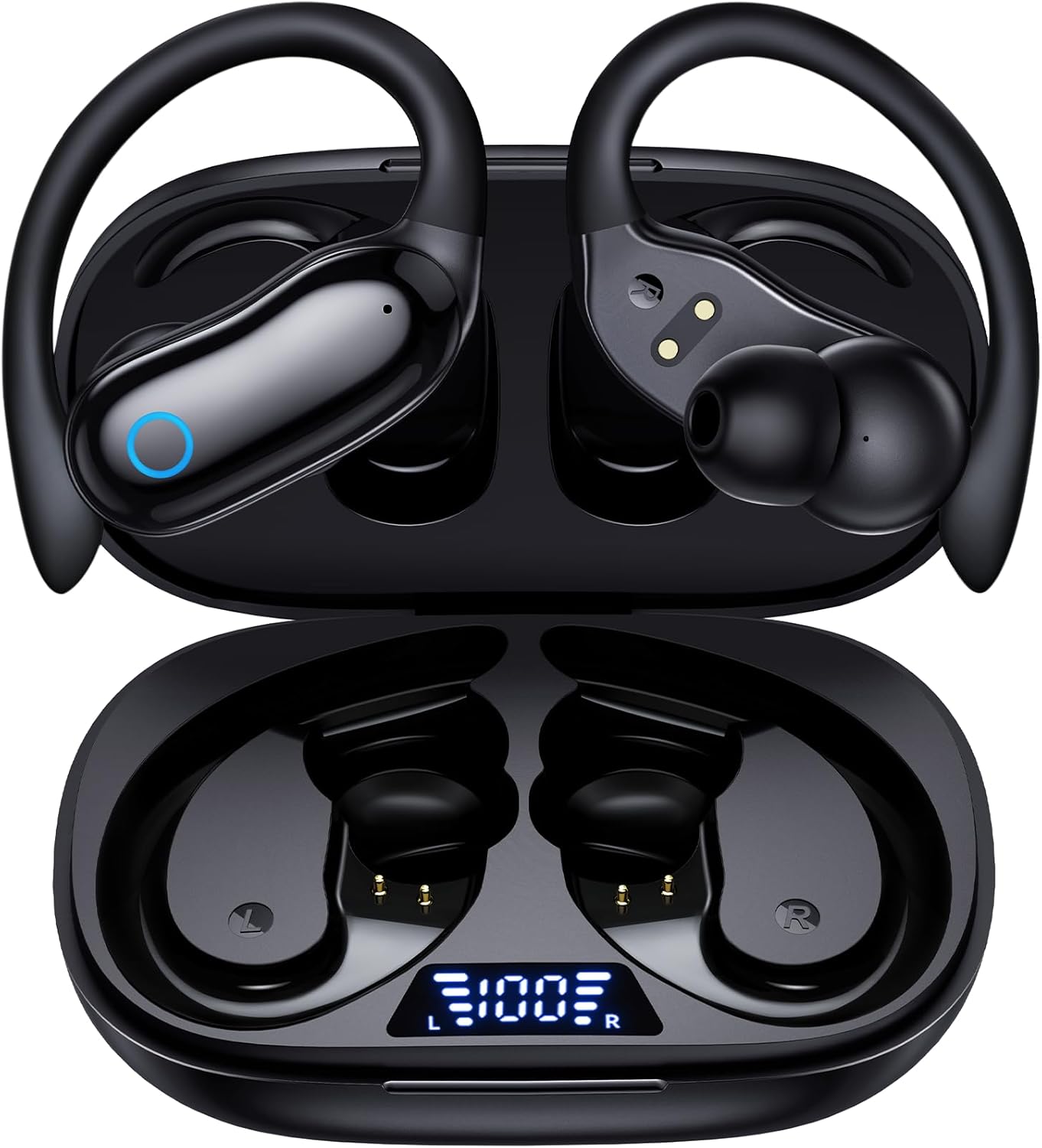 Active Noise Cancelling Ear Buds Wireless Earbuds 96hrs Playback Bluetooth Headphones Dual Battery Display Stereo
