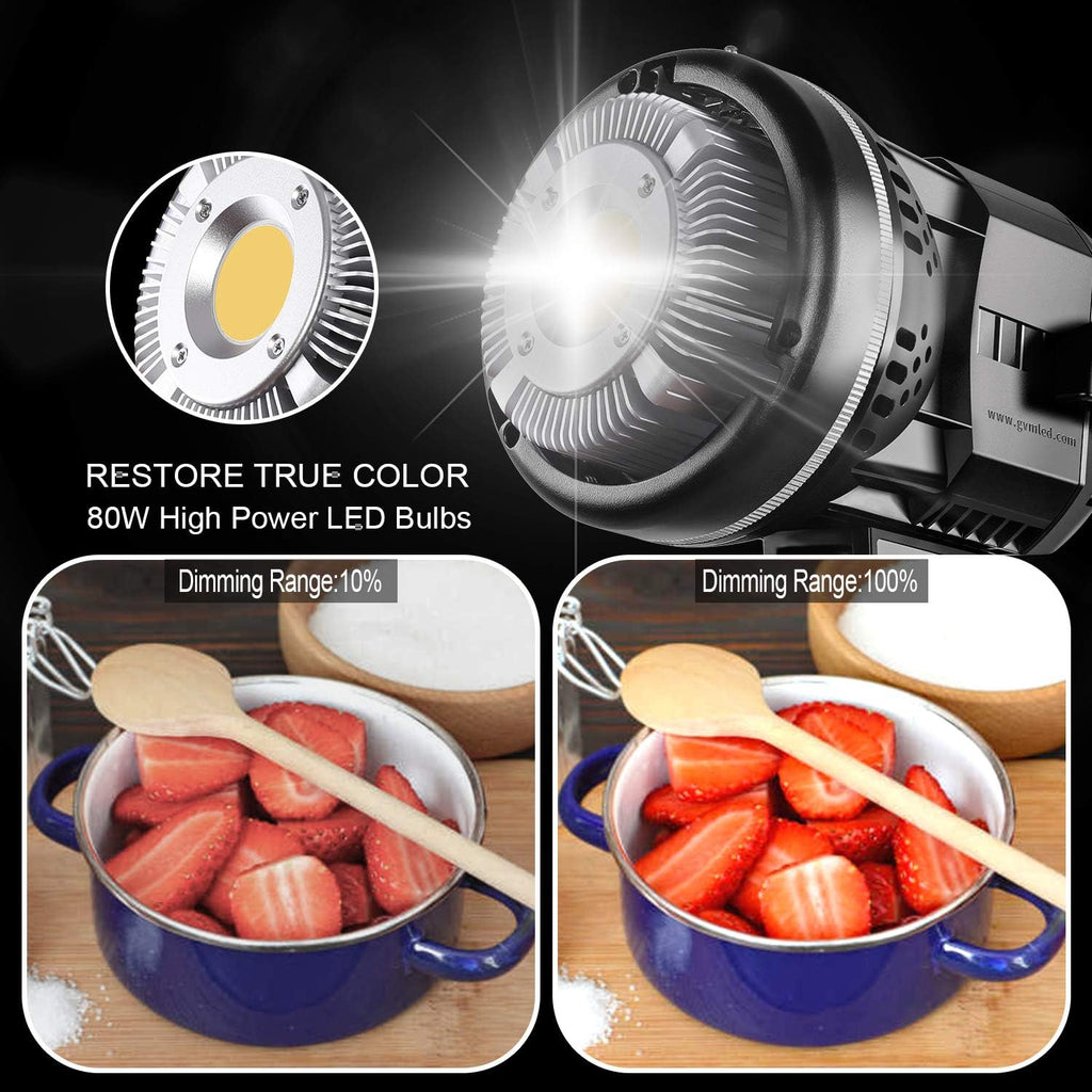 GVM 80W Softbox Lighting Kit with APP Control, Professional Studio Photography Lighting with Digital Display, LED